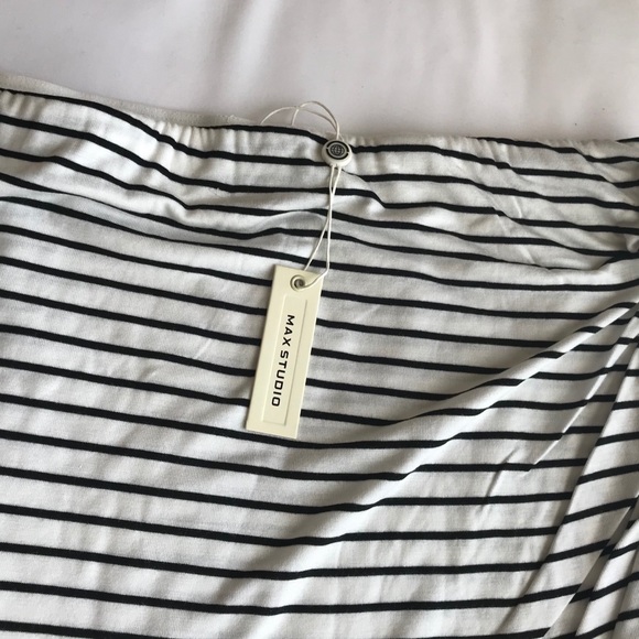 🆕 Max Studio Stripe Wrap Skirt - Picture 3 of 4